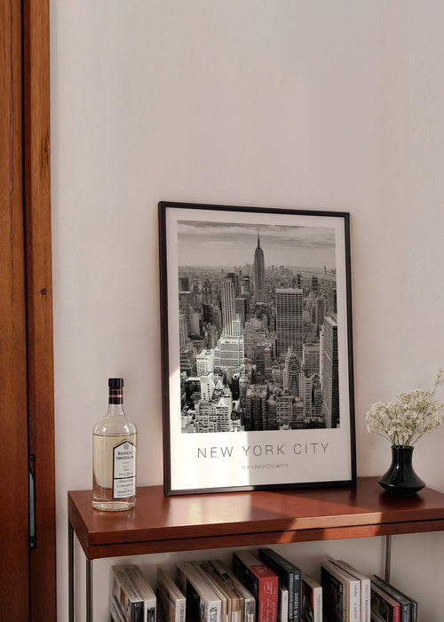 Stadsposter: New York skyline in zwart-wit