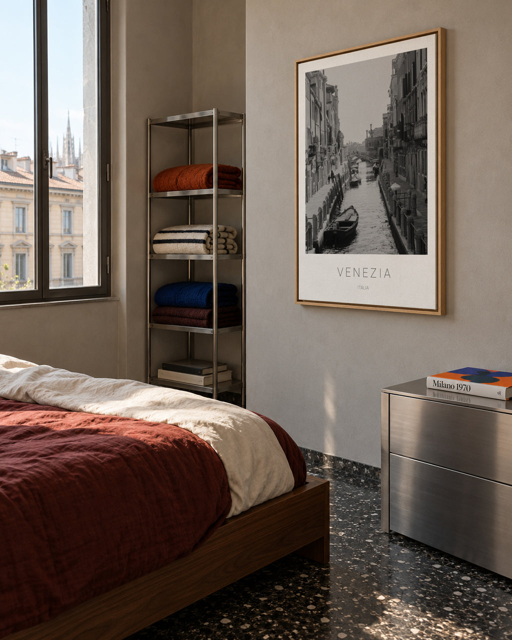 Venezia canal - Framed canvas in an interior