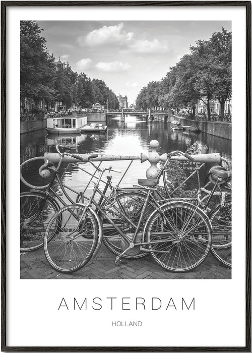 Stadsposter Amsterdam zwart-wit