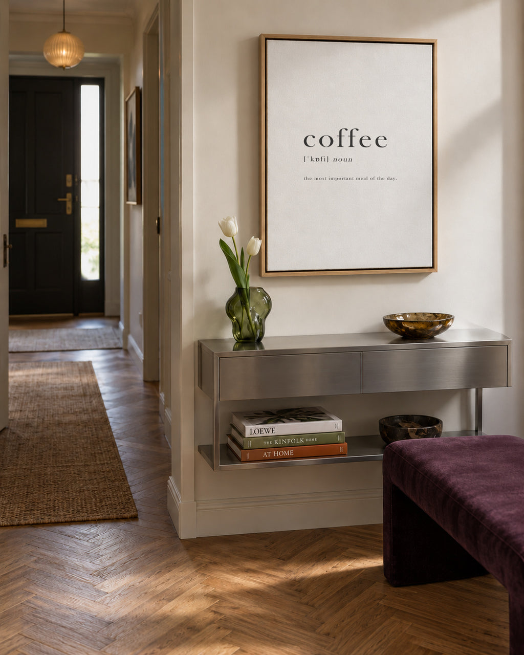 Coffee quote - Framed canvas in an interior