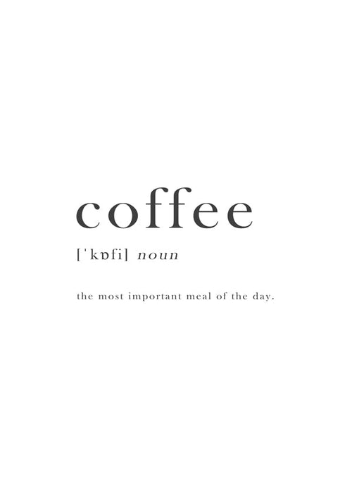 Keuken kunst minimal typografie 'coffee'
