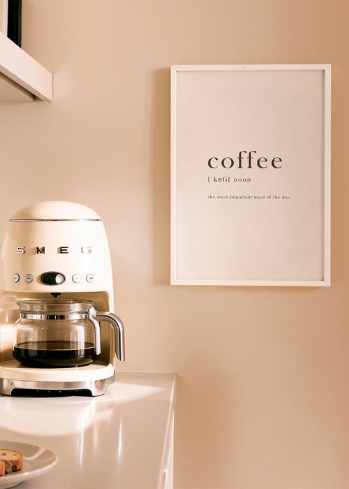 Keuken kunst minimal typografie 'coffee'