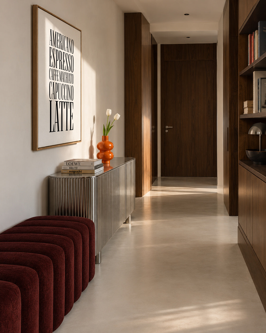Coffee types - Framed canvas in an interior