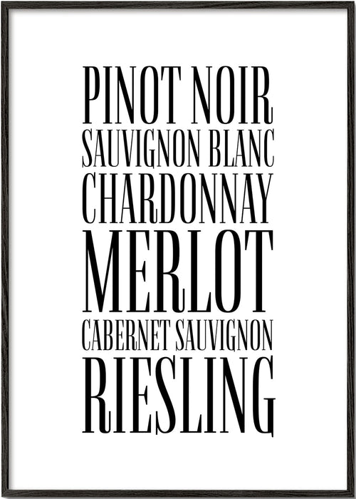 Keuken kunst: typografische wijnprint