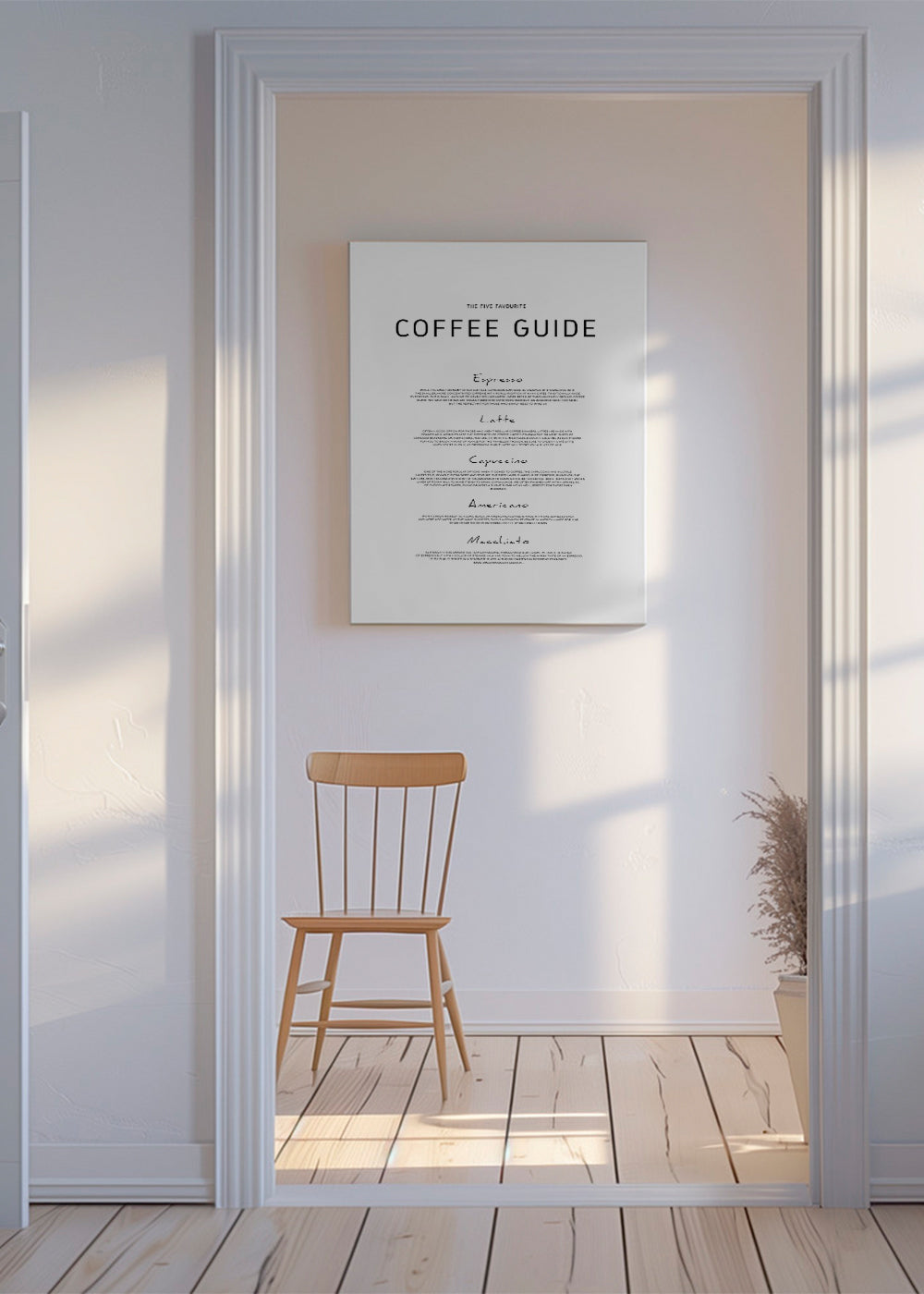 Keuken kunst: Coffee Guide typografische print