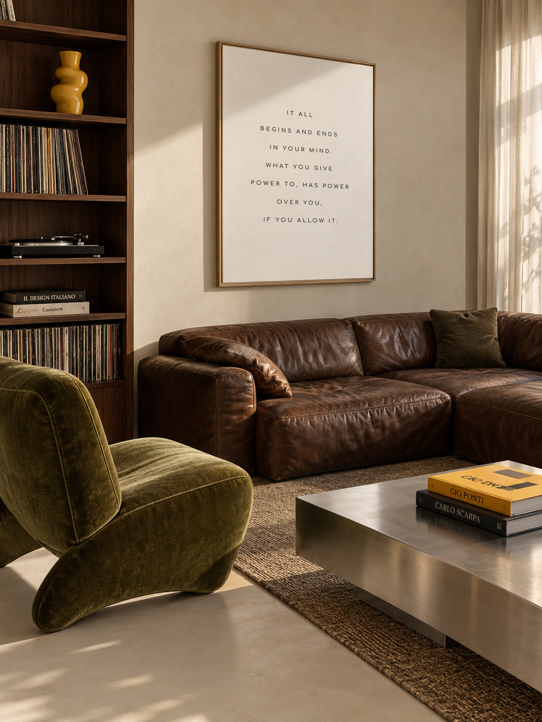 Your mind quote - Framed canvas in an interior