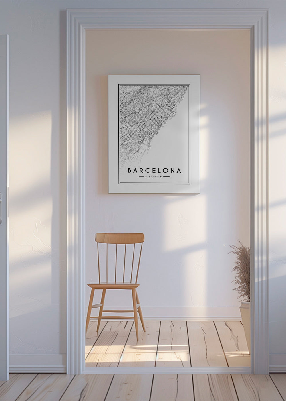 Stadsposter Barcelona kaart grafisch