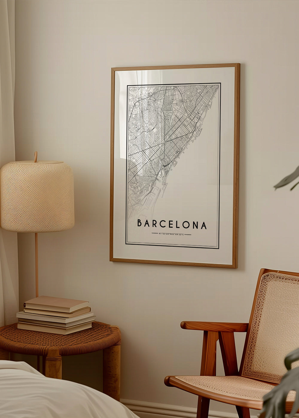 Stadsposter Barcelona kaart grafisch