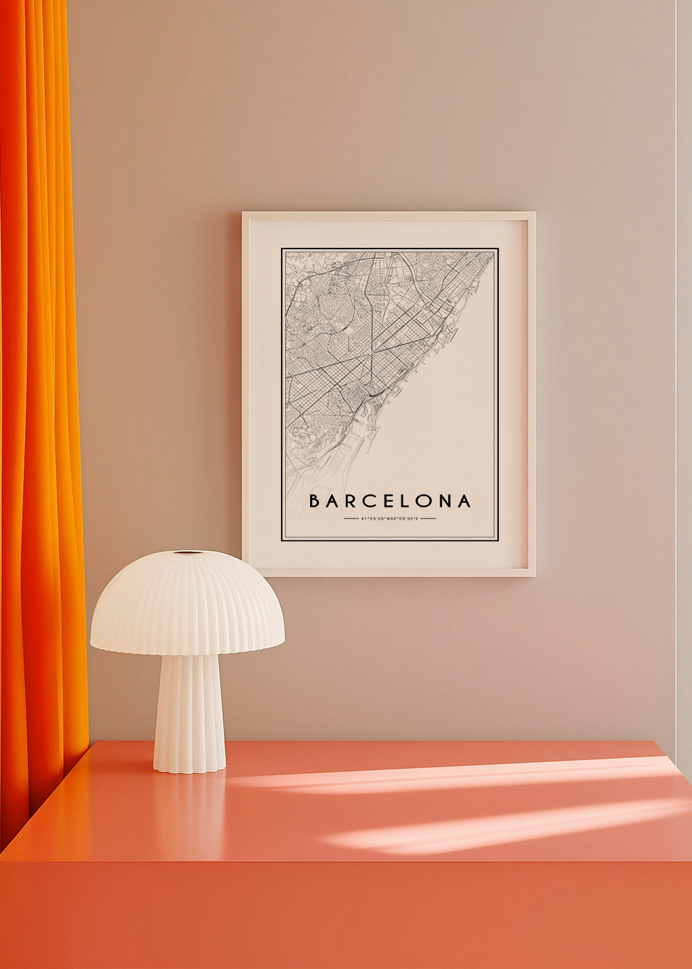 Stadsposter Barcelona kaart grafisch