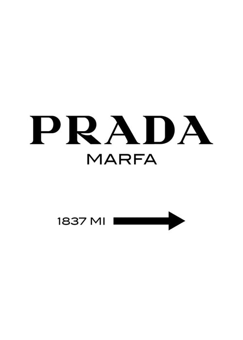 Stedenposter PRADA Marfa typografisch minimal