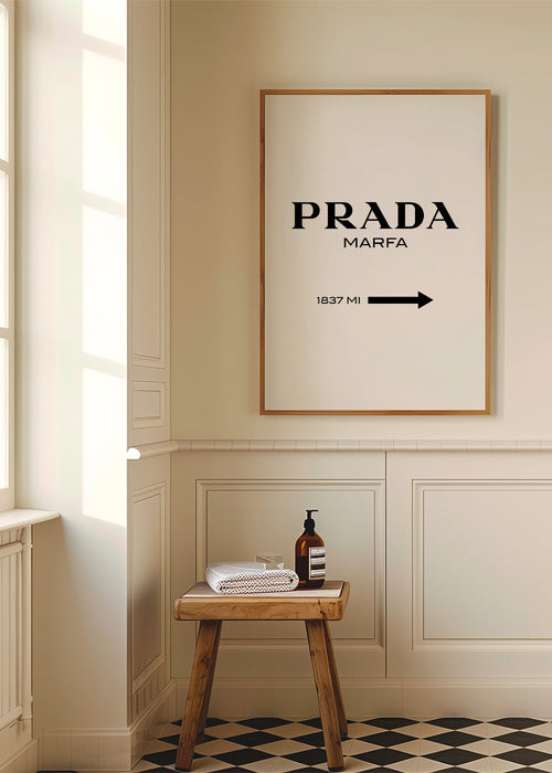 Stedenposter PRADA Marfa typografisch minimal
