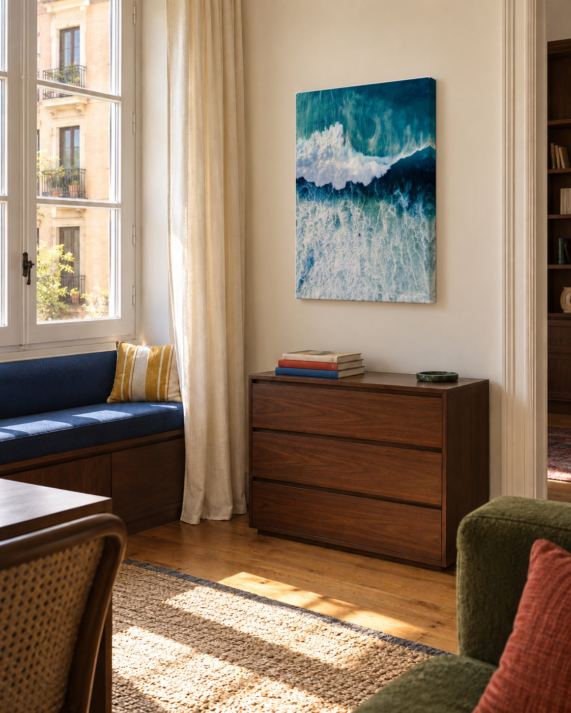 Wave - Unframed canvas in an interior