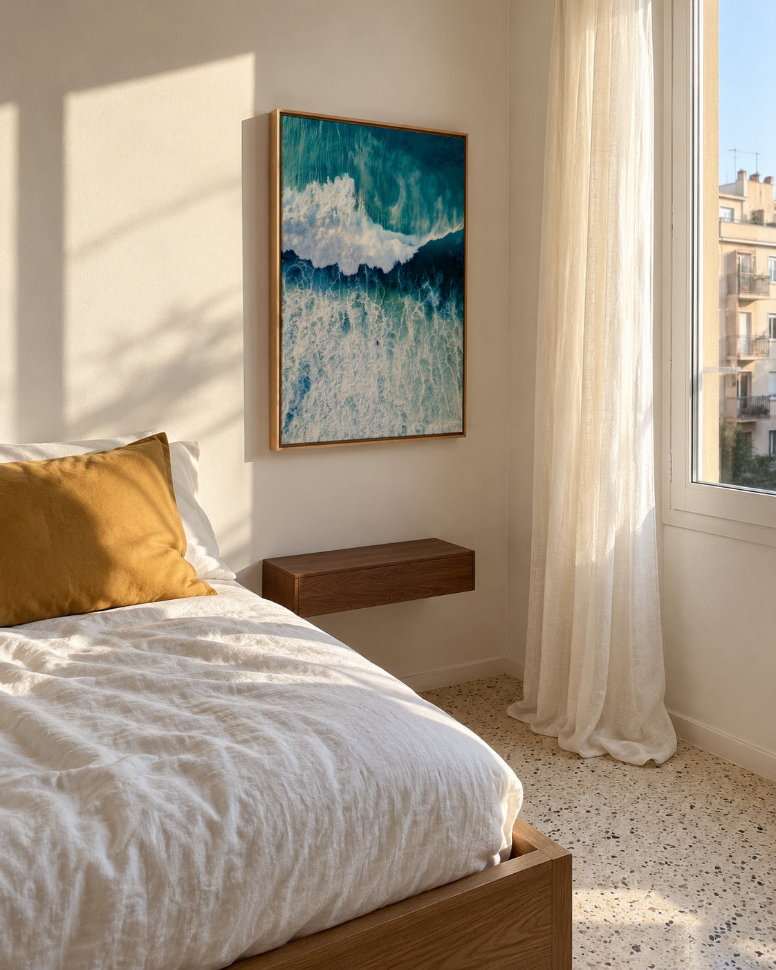 Wave - Framed canvas in an interior