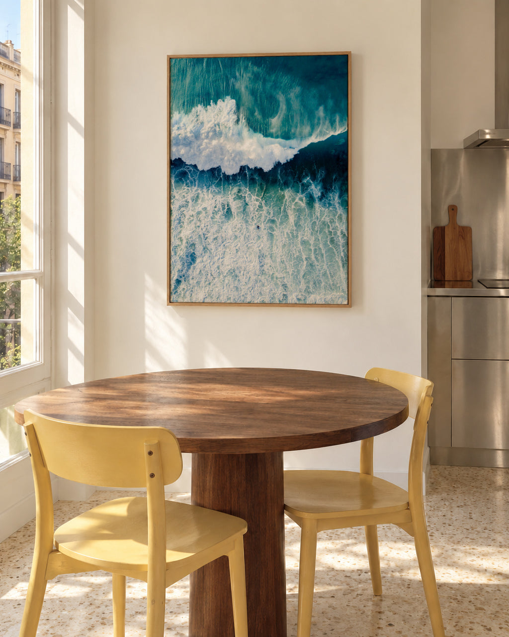 Wave - Framed canvas in an interior