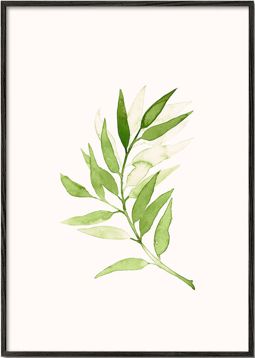 Botanische print: minimalistische groene tak