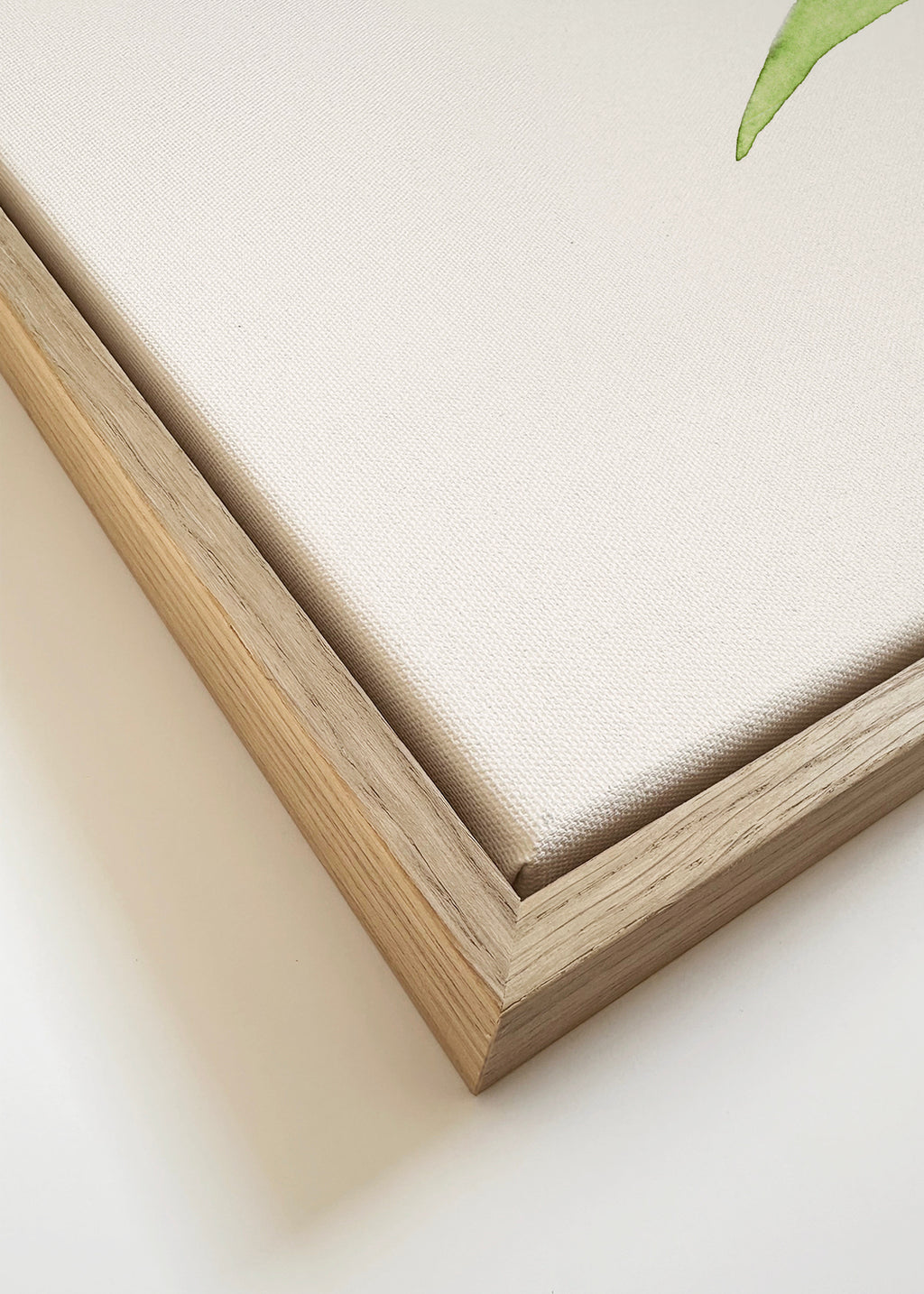 Olive Green Branch - Framed canvas detail