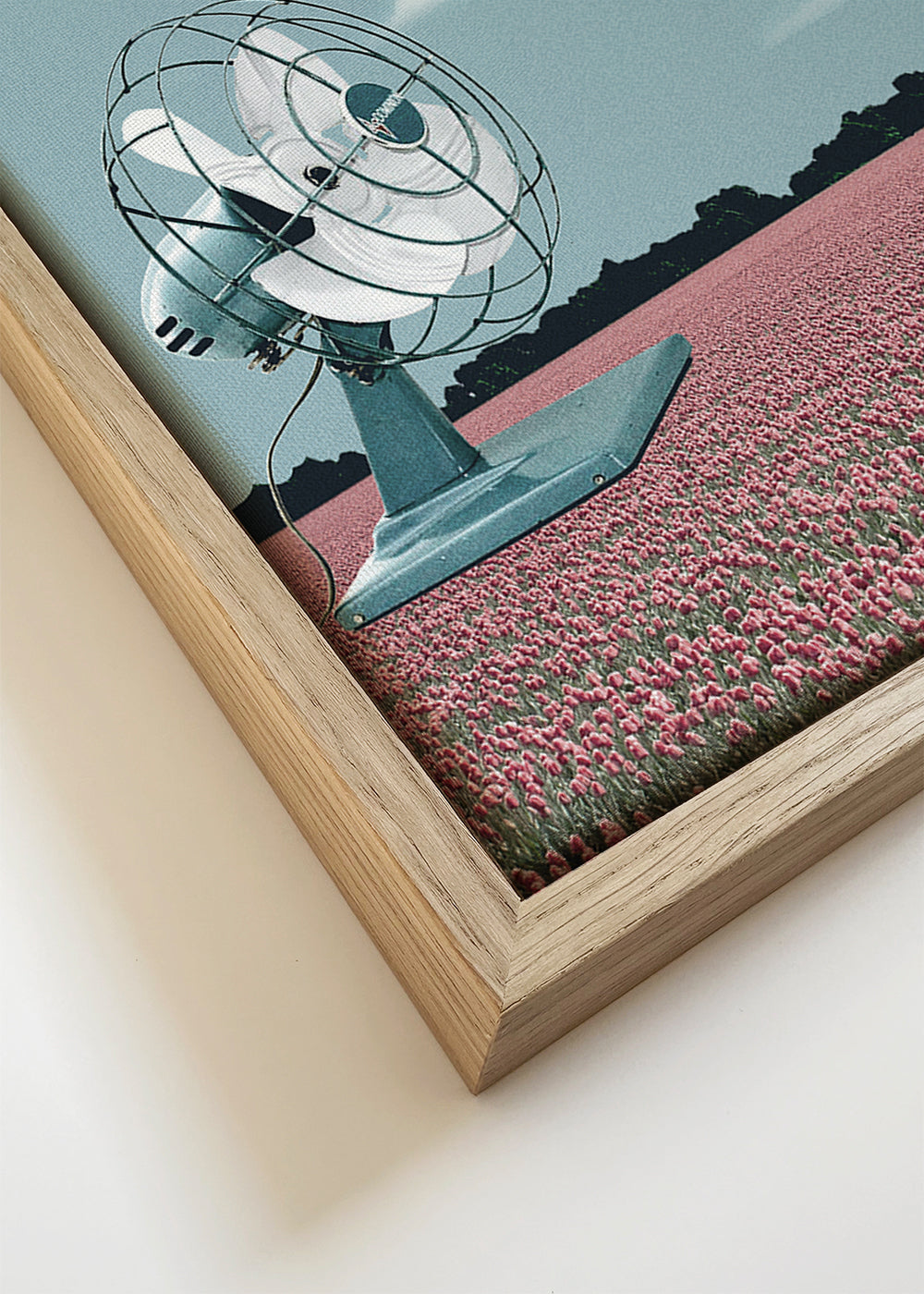 Illustratie papieren vliegtuig boven roze veld