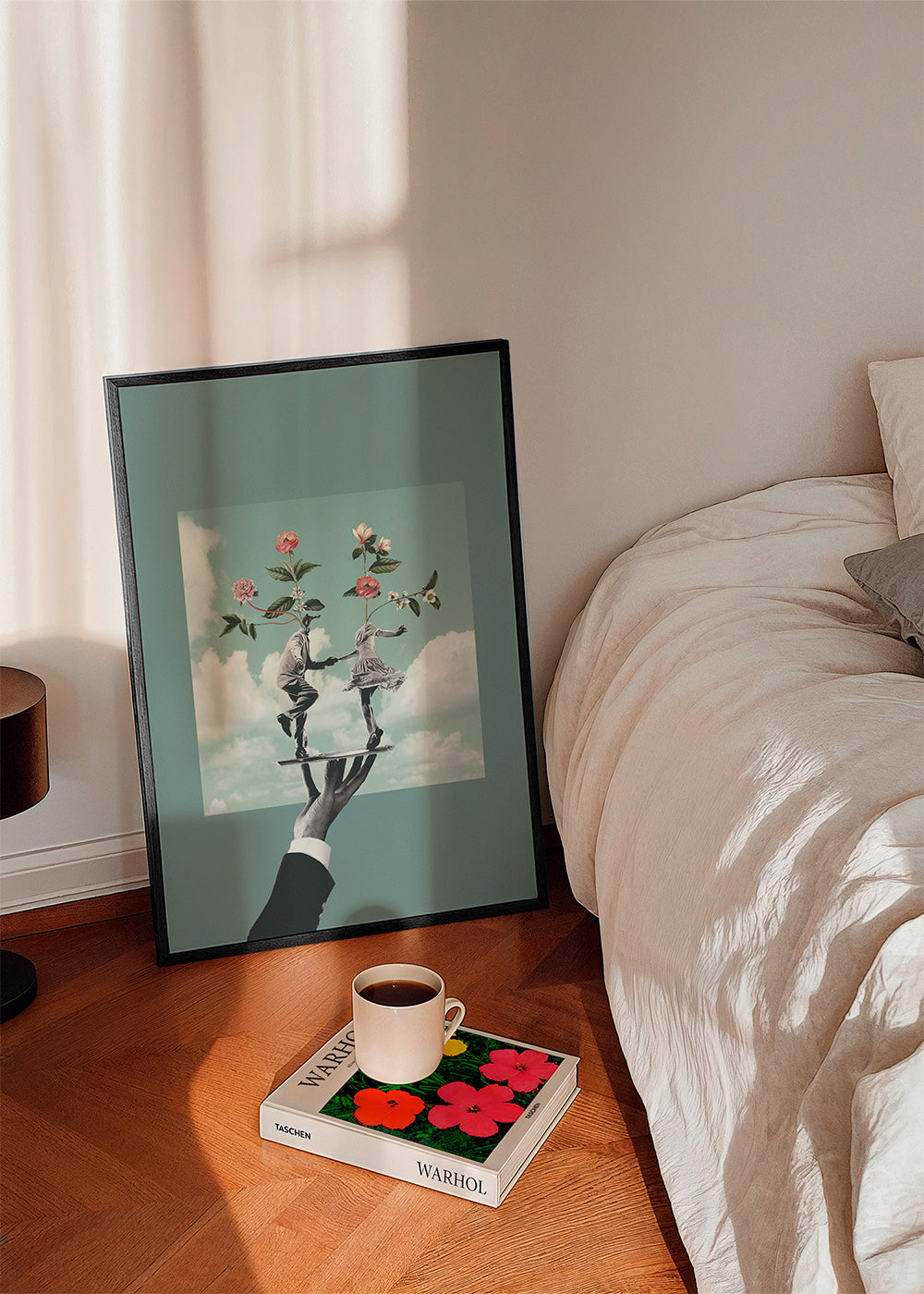 Botanische print: dansend paar met bloemen