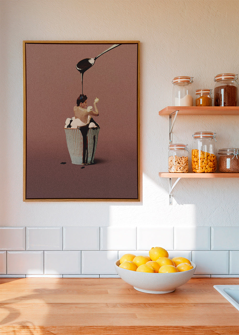 Keuken kunst met surreal cupcake