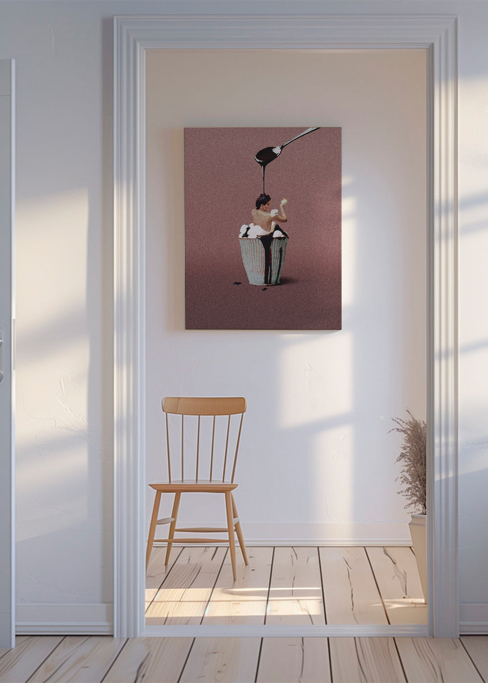 Keuken kunst met surreal cupcake