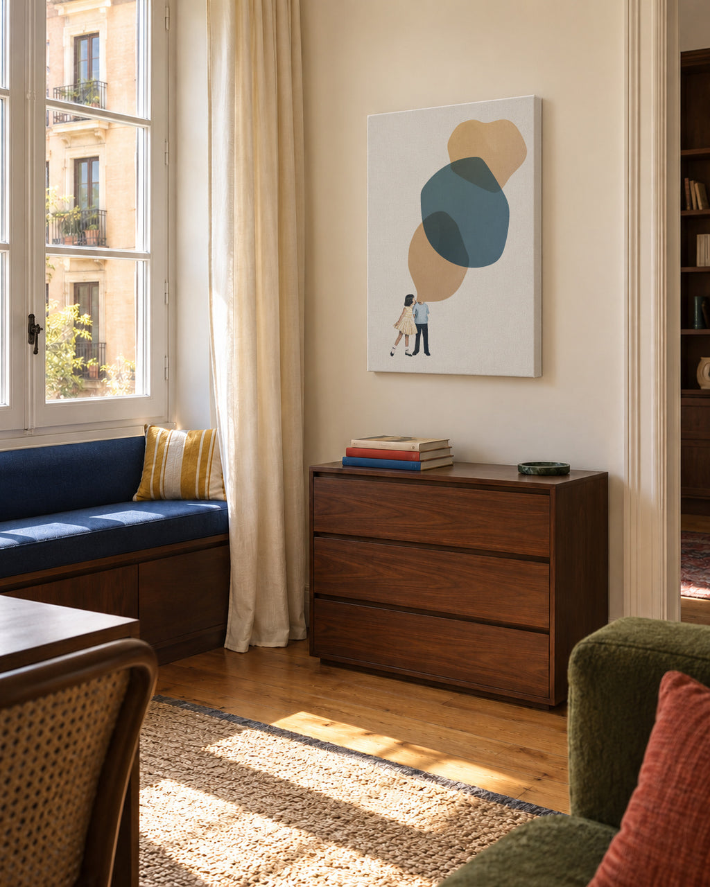 A thousand stories to tell - Unframed canvas in an interior
