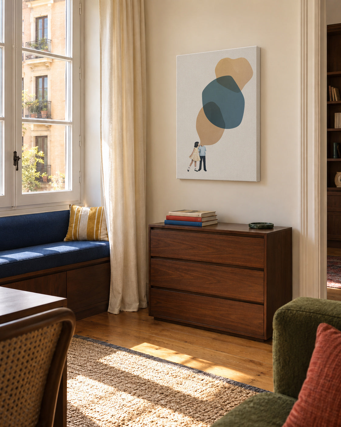 A thousand stories to tell - Unframed canvas in an interior