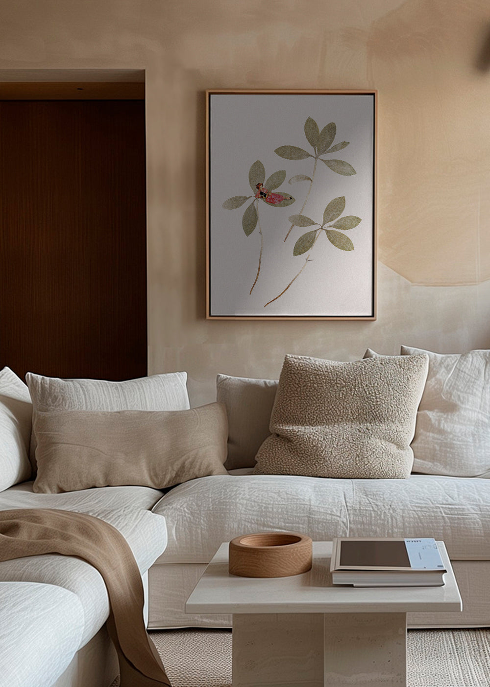 Botanische print met klein figuurtje
