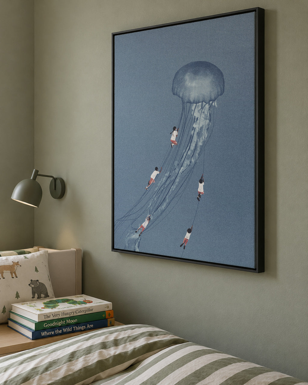 We came home smiling - Framed canvas in an interior
