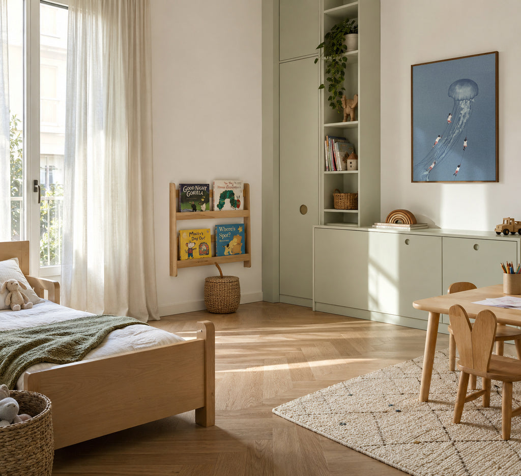 We came home smiling - Framed poster in an interior