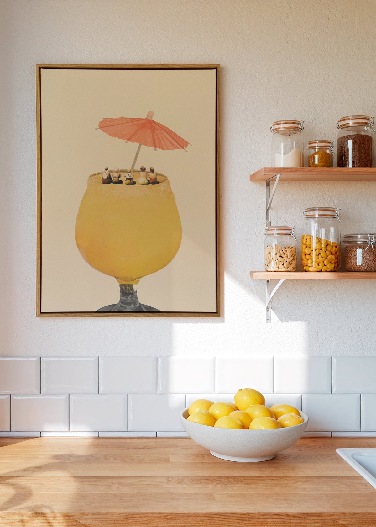 Holiday in a glass 2 - Framed canvas in an interior