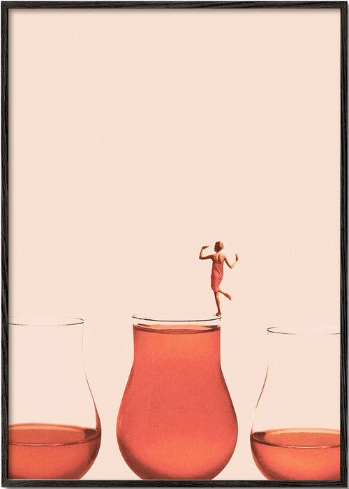 Keuken kunst met figuur op glas