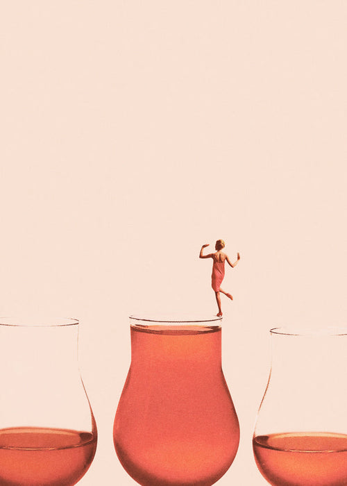 Keuken kunst met figuur op glas