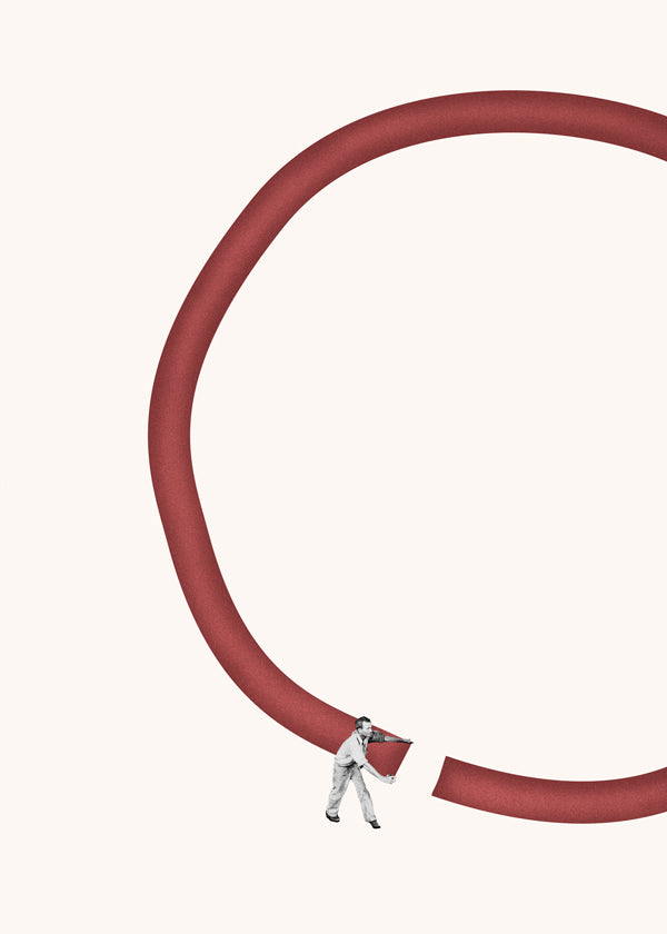 Minimalistische rode cirkel illustratie