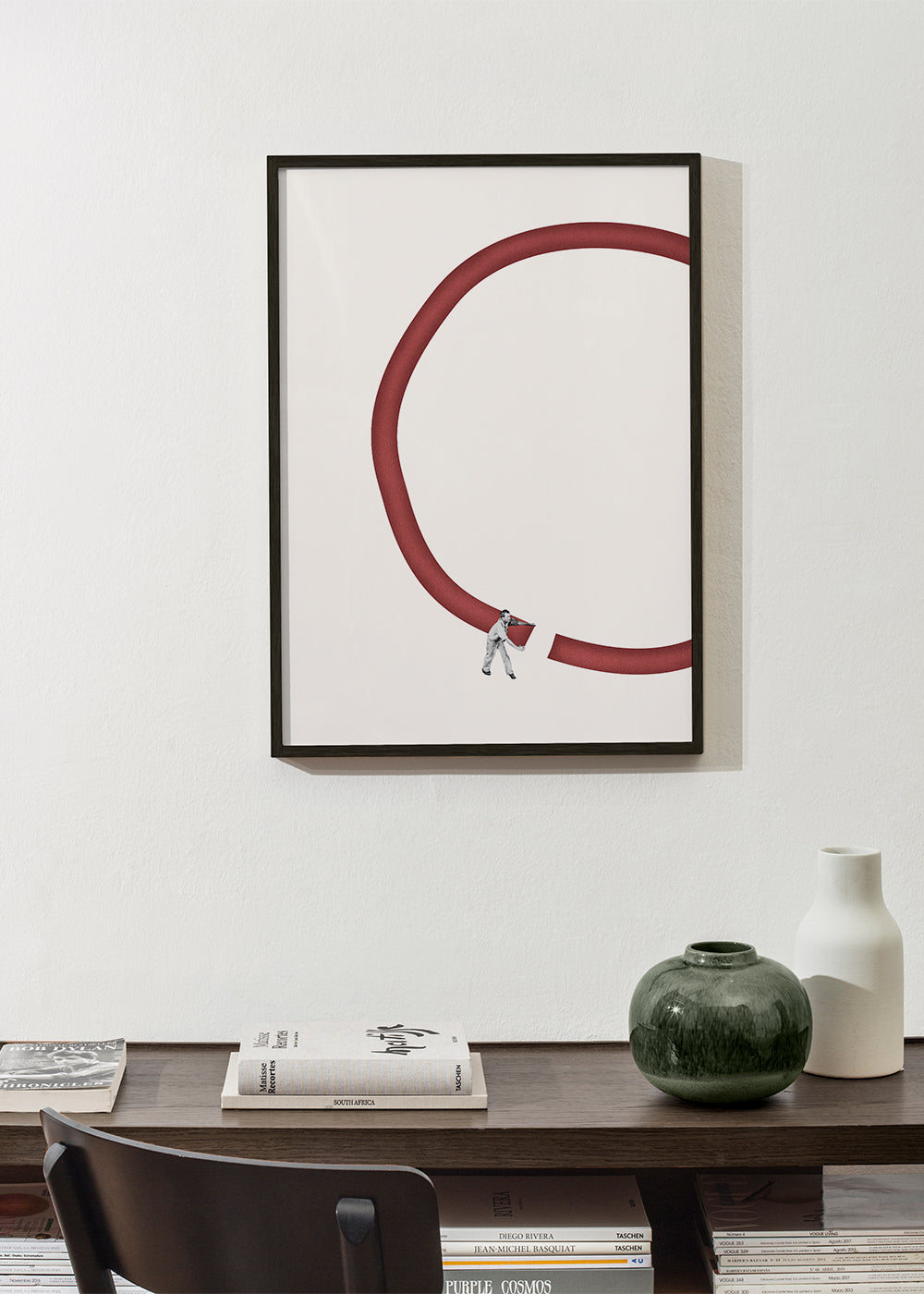 Minimalistische rode cirkel illustratie