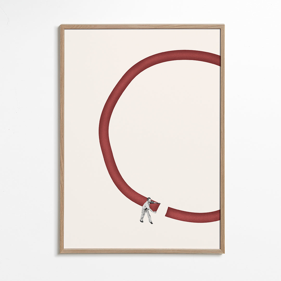 Minimalistische rode cirkel illustratie