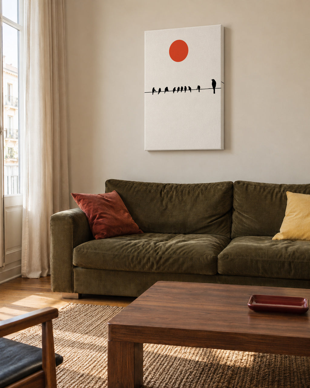 Sit and wait - Unframed canvas in an interior