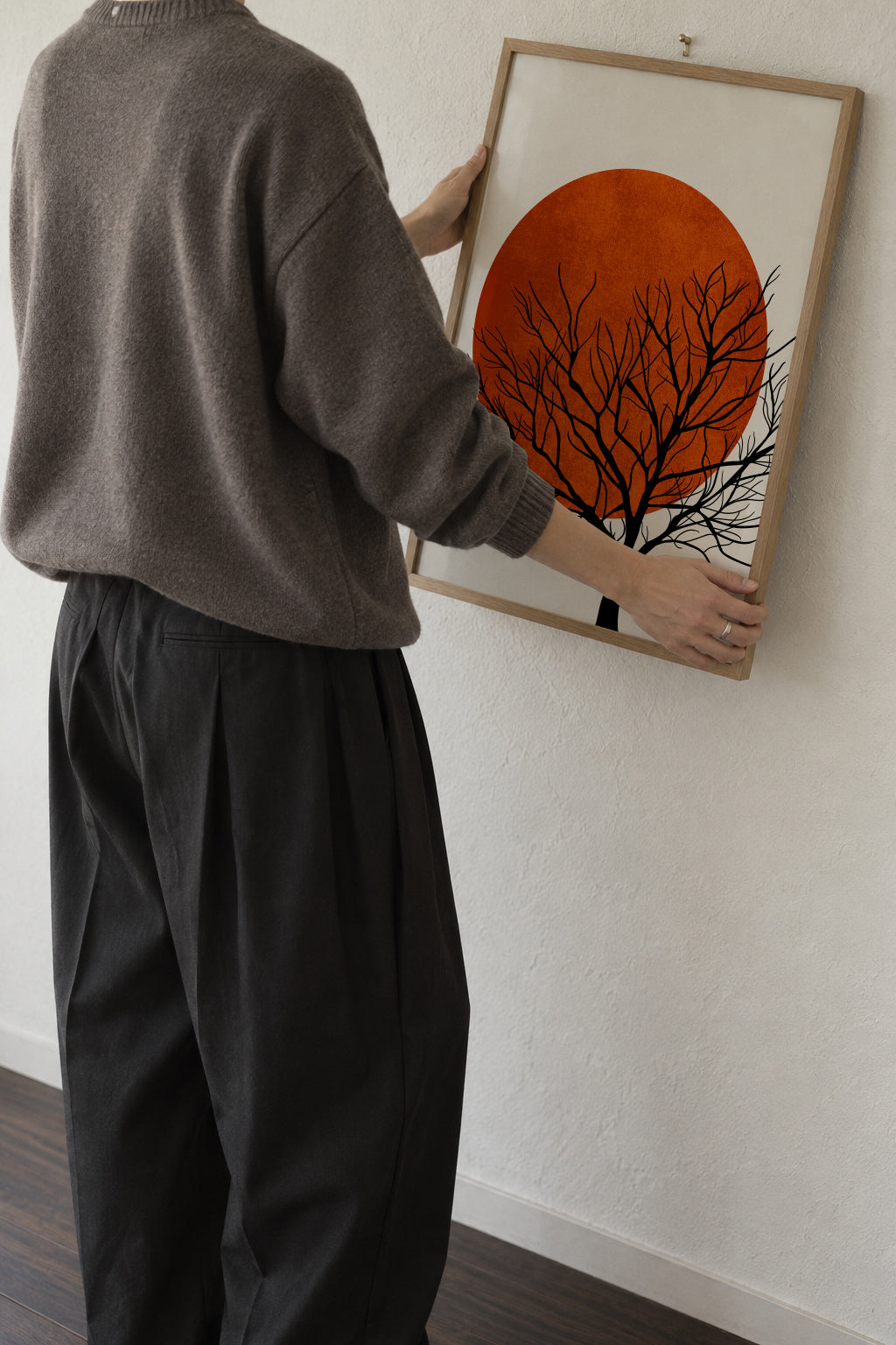 Warm sunset - Framed poster in an interior