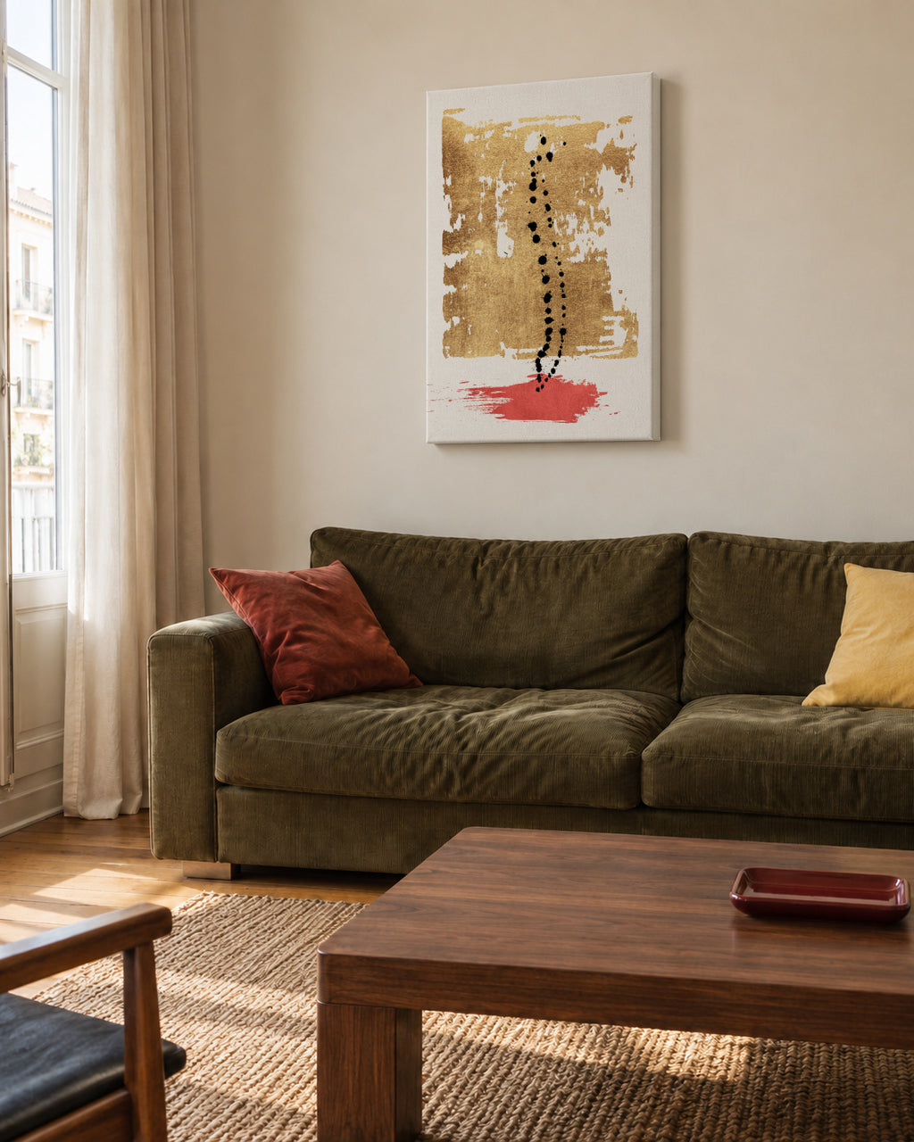 Drip drop - Unframed canvas in an interior