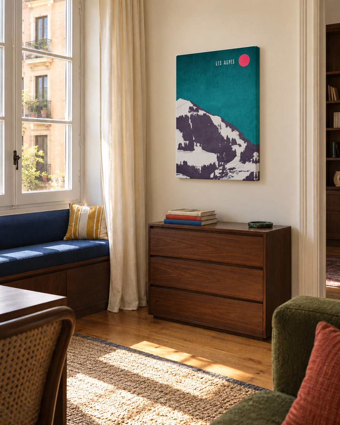 Les Alpes - Unframed canvas in an interior