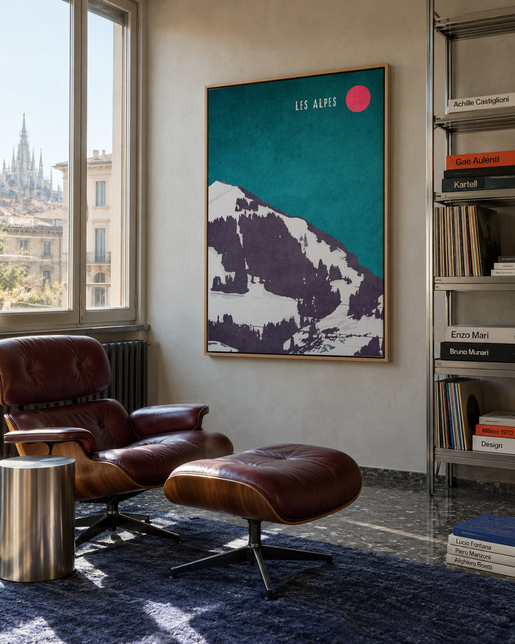 Les Alpes - Framed canvas in an interior