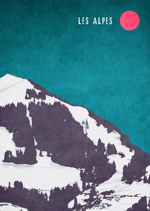 Landschap kunst Les Alpes poster