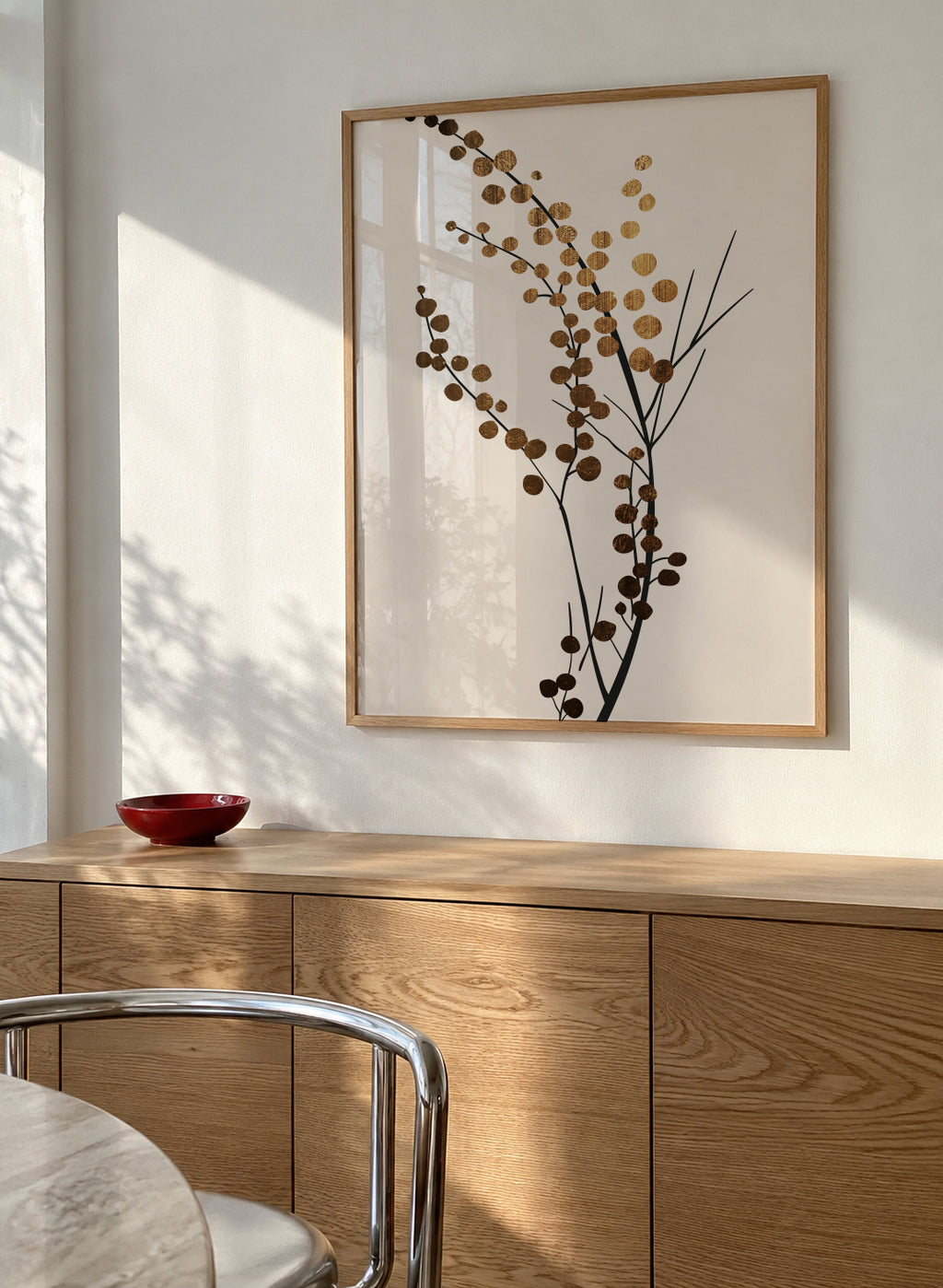 Golden brench 2 - Framed poster in an interior