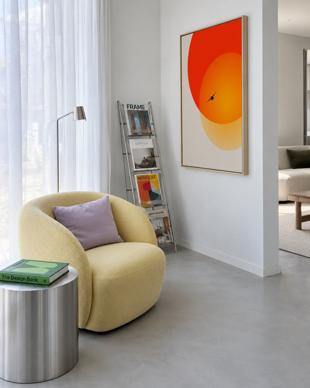 Heat of the night - Framed canvas in an interior