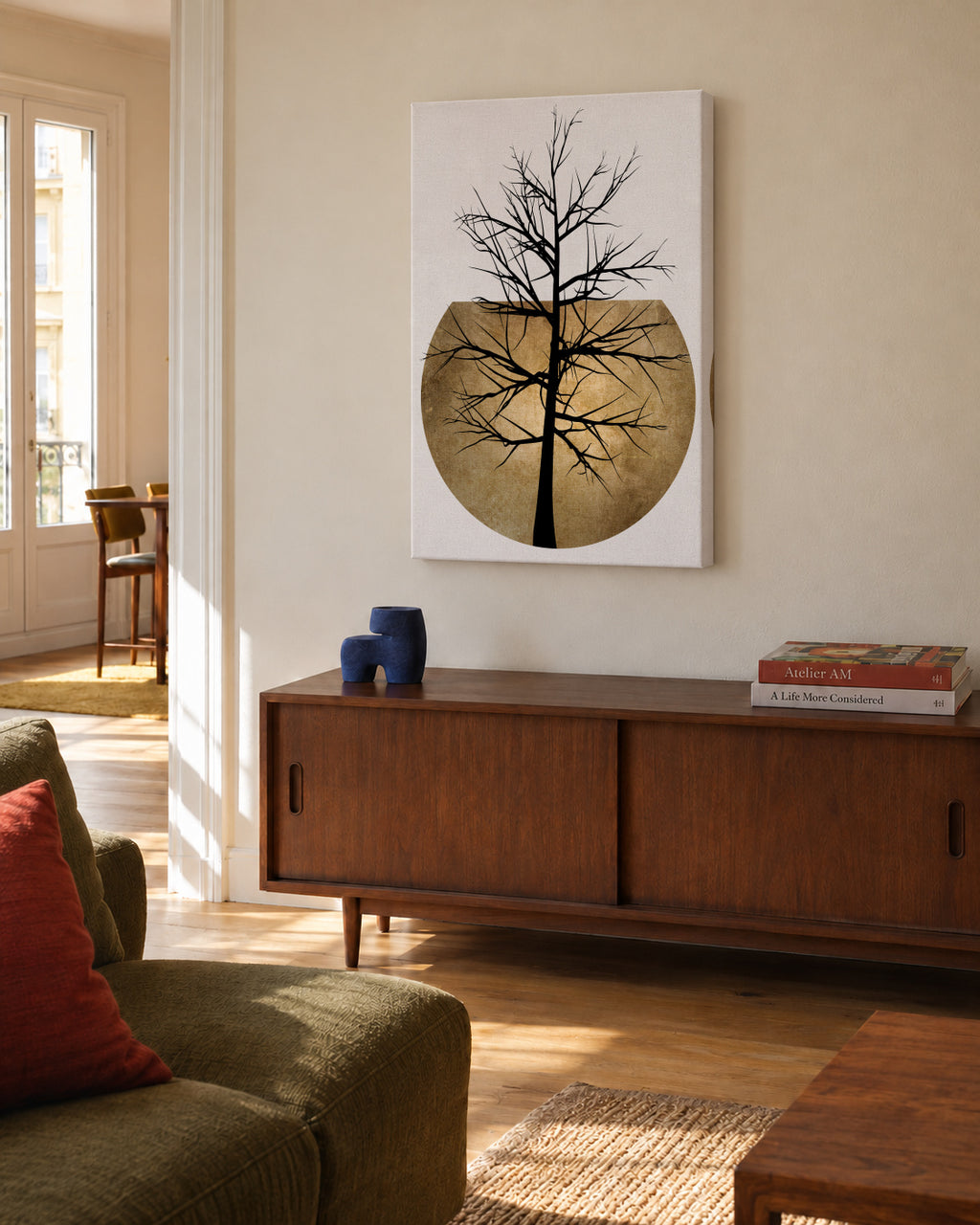 In the wild - gold - Unframed canvas in an interior