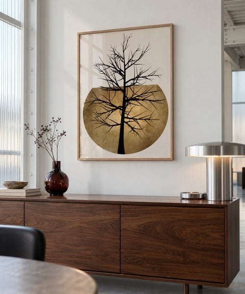 In the wild - gold - Framed poster in an interior