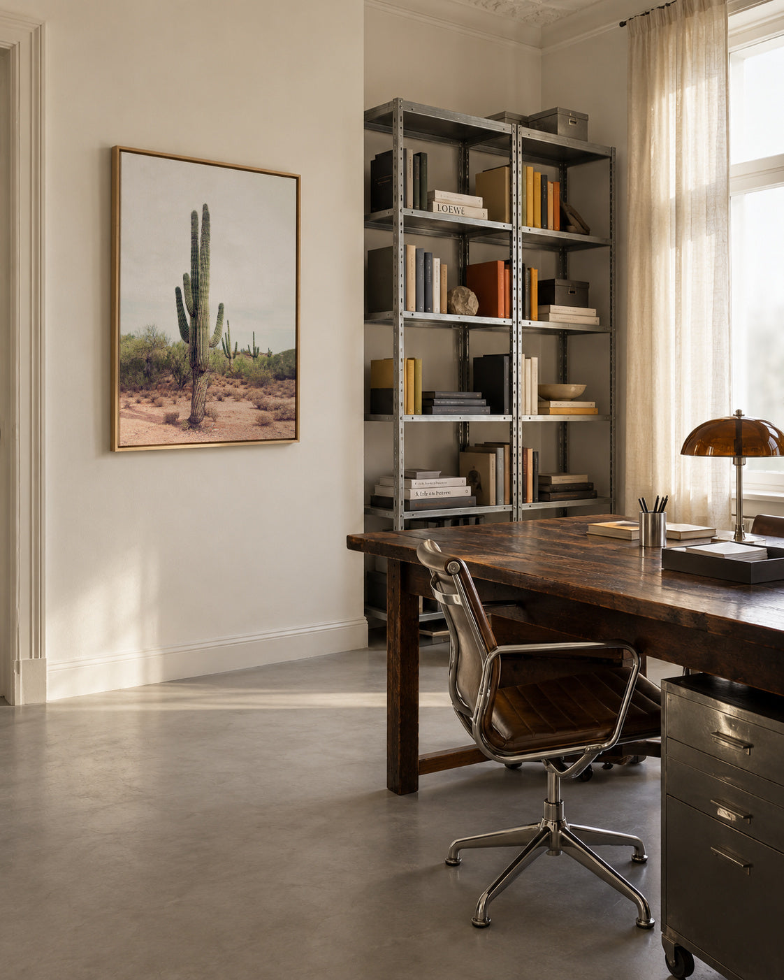 Desert cactus - Framed canvas in an interior