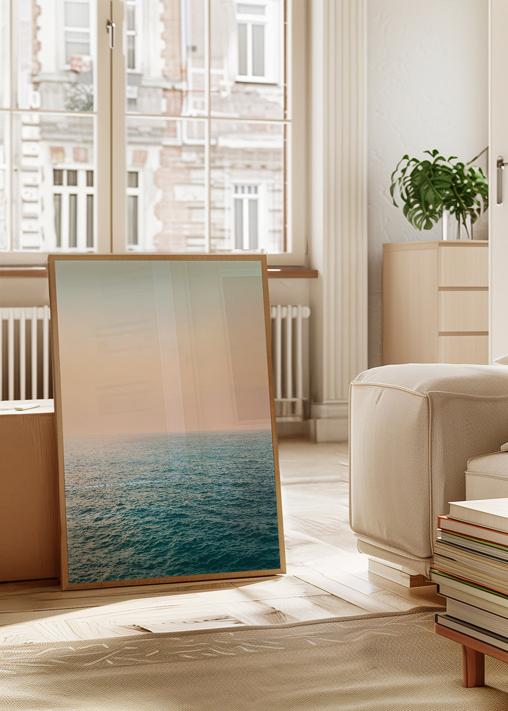 Landschap kunst: pastelkust horizon