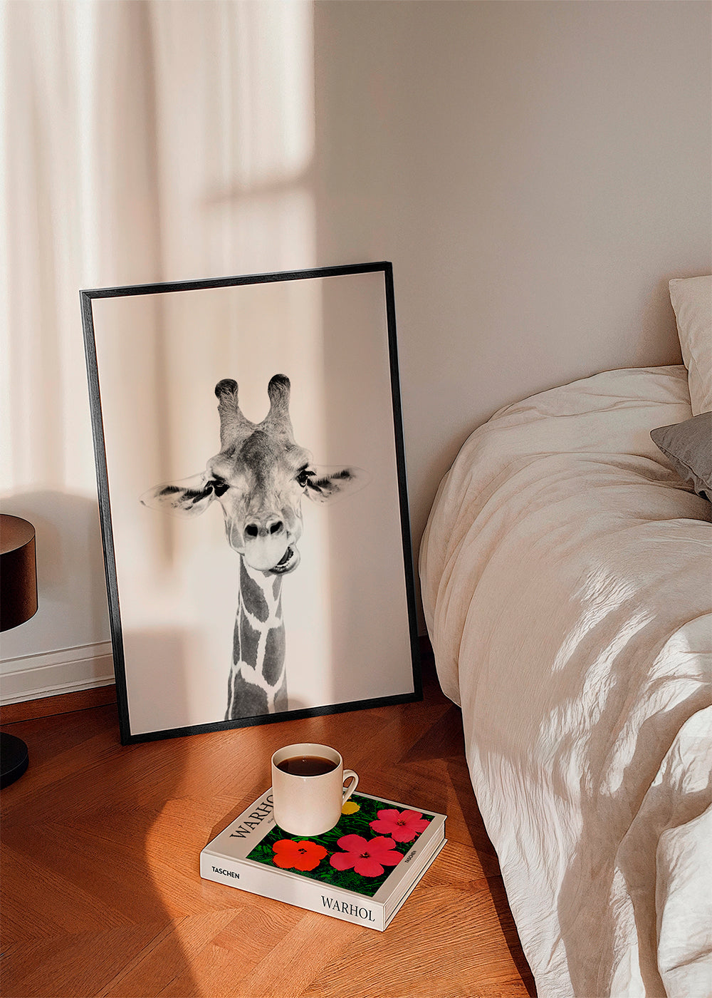 Giraffe zwart-wit poster