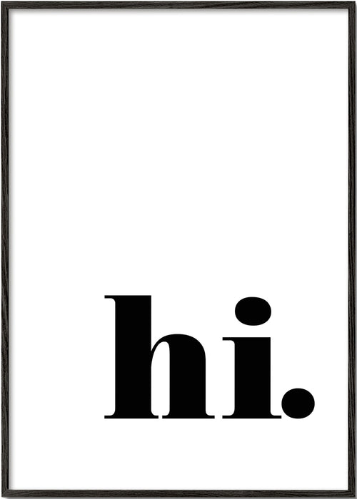 Minimalistisch ontwerp met 'hi.' in de onderste hoek