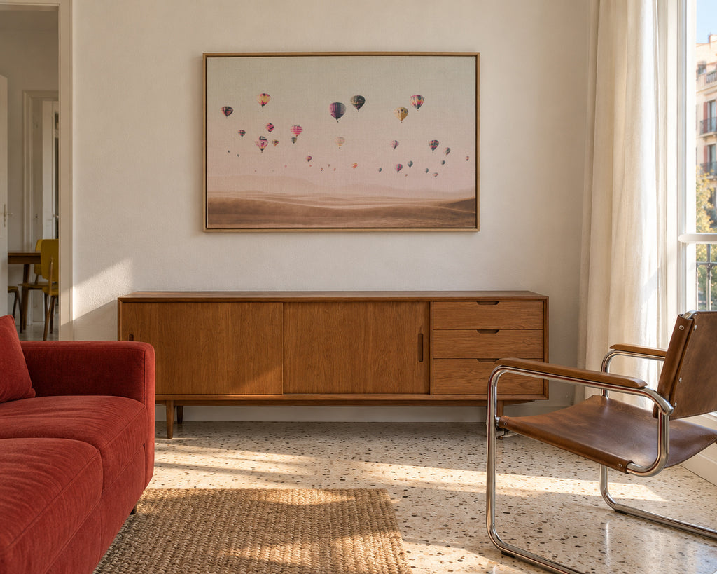 Around the world - Framed canvas in an interior
